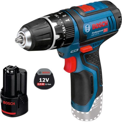 Perceuse-visseuse à percussion sans fil GSB 12V-15 Bosch / 1x batterie 2,0 Ah