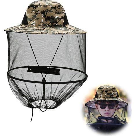 Mosquito Net, Beekeeper Hat, Foldable Fishing Gear for Outdoor Activities, Fishing, Hiking, Gardening, Camouflage (1/5)