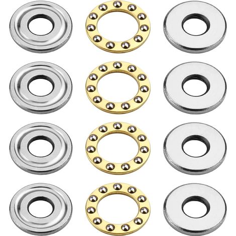 [MAI USATO]Confezione da 4 cuscinetti assiali a sfere in miniatura F8-22M, alta precisione, acciaio per cuscinetti, 8 x 22 x 7 mm, ideali per macchine contatrici, sistemi di tubazioni e produzione di  (1/5)