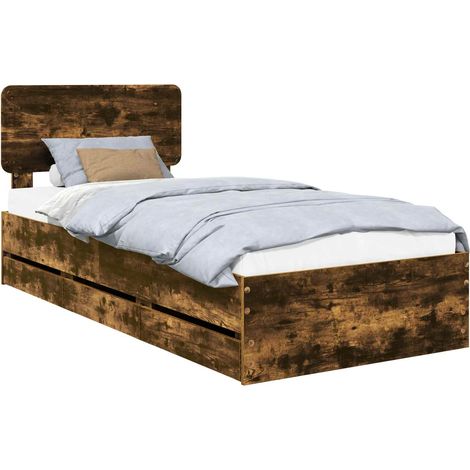 Maison Exclusive - Struttura del letto con cassetto Quercia Affumicata 90 x 190 cm