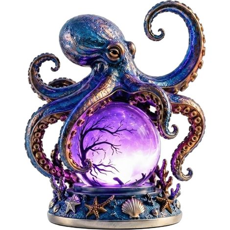 Lampe Octopus, Veilleuse USB en résine (1/5)