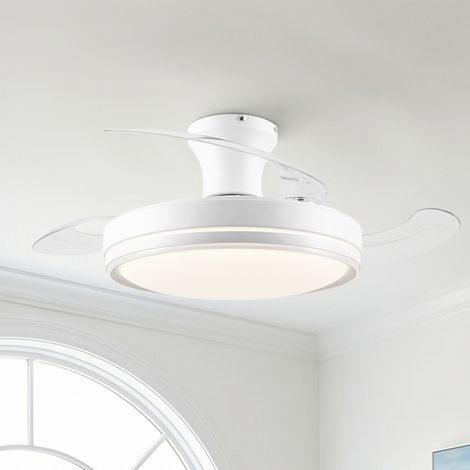 Parrot Uncle Flacher Deckenventilator mit Licht LED 91 cm, Ausziehbare Flügel, leiser DC-Motor 30 W, Fernbedienung, 6 Geschwindigkeiten, Timer, Sommer-Winter-Funktion, Weiß (1/5)