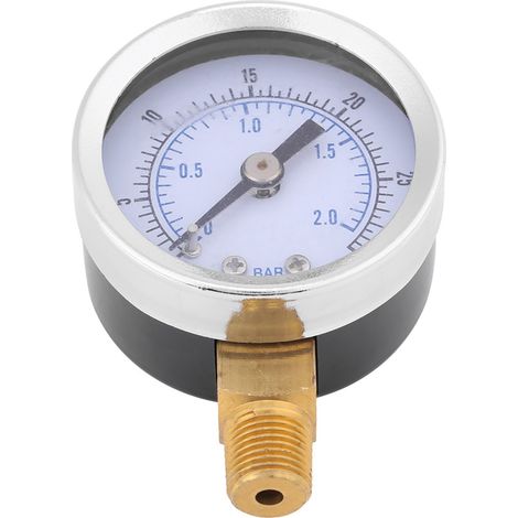 Manomètre TS-Y50I 0~30 psi / 0~2 bar, diamètre 40 mm, filetage BSPT 1/8", (1/5)