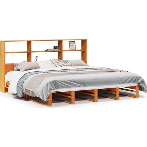 Maison Exclusive - Letto Libreria senza Materasso Marrone Cera 180x200 cm Legno