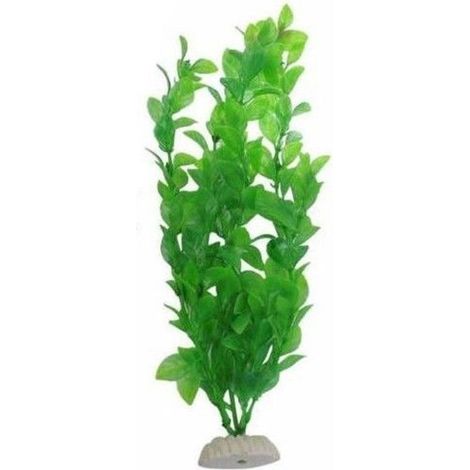 TrAdE Shop Traesio - Pianta 27 Cm Piantina Artificiale Per Acquario Piante Finte Plastica Color Verde -