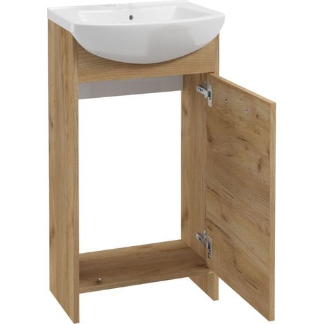 Mueble de baño Frigo roble dorado con lavabo 45 cm