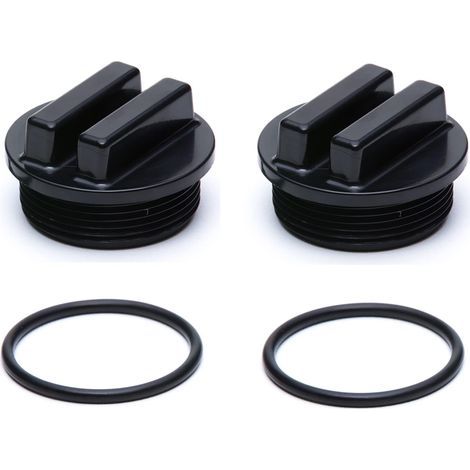 Bouchon de vidange fileté noir 1-1/2" pour filtre de piscine (SP1022CBLK. 86202000. 190030. 27001-0022) avec joint torique pour filtre de piscine Pentair. Hayward et Sta-Rite (lot de 2) (1/4)