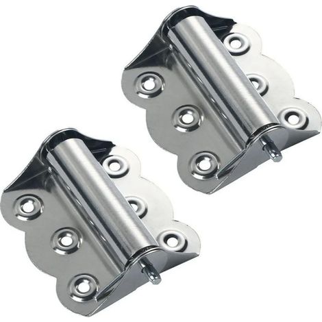 (2 pièces) Ensemble de 2 charnières papillon en acier inoxydable à fermeture automatique, à ressort, pour portes moustiquaires et fenêtres. (1/5)