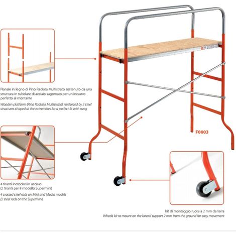 Trade Shop - TRABATTELLO FAI DA TE MEDIO MIT LEGNO ALTEZZA MASSIMA 3,78 M KREO MEDIO - (1/3)