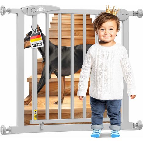 Kidiz® Türschutzgitter Absperrgitter Treppengitter Kindergitter Gitter Haustier 81 - 94 cm GRAU +7