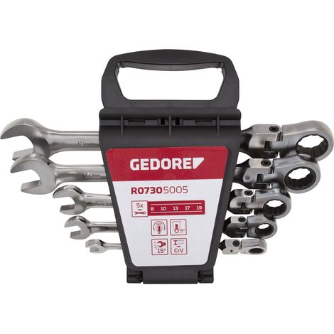 GEDORE RED 3300890 - Clé à clé à cliquet double combinée SW8-19mm , R07305005 (1/4)