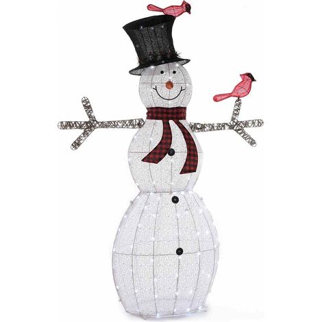 Pupazzo di neve gigante luminoso con glitter decorazione per casa e vetrine altezza 1,80 metri (1/3)
