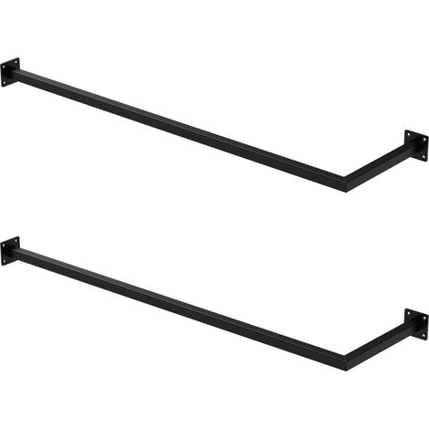 ML-Design 2x Tringle à Vêtements d'Angle, P30 x L110 cm, Noir, Acier Inoxydable, Tringle de Penderie Forme L, Portemanteau à Montage Mural, Porte-vêtements, Tringle à Linge, Matériel de Montage Inclus (1/5)