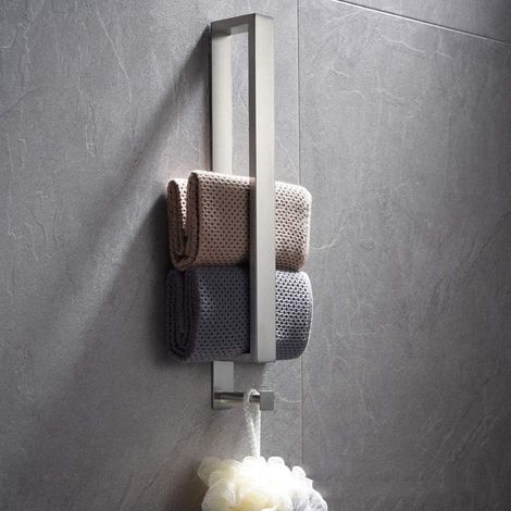 Porte-serviettes 40cm porte-serviettes auto-adhésif sans perçage porte-serviettes accessoires de salle de bain en acier inoxydable (1/3)