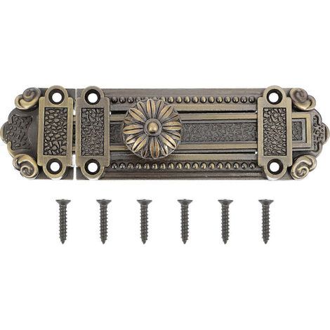 verrou de porte/fenêtre antique en alliage de zinc, verrou coulissant de sécurité vintage-13x4.2x4cm-Blue (1/3)