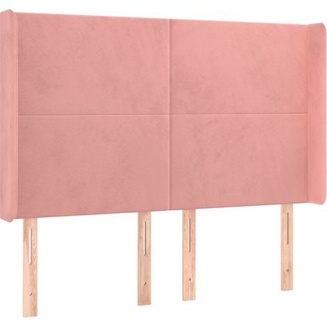 Maison Exclusive - Cabecero con orejas de terciopelo rosa 147x16x (1/5)