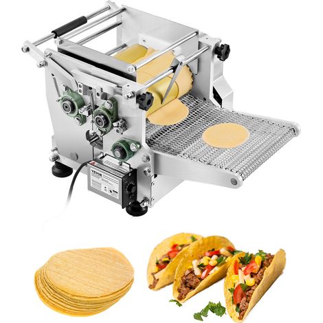 Machine automatique de fabrication de tortillas de maïs, avec revêtement antiadhésif, presse à tortillas électrique, 14 cm de diamètre, adaptée aux produits sopes, gorditas, roti, pita, pizza (1/5)