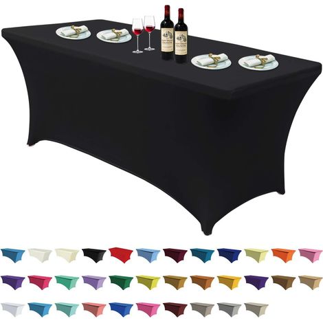 Nappes en spandex pour table rectangulaire de 120 cm (4 pieds), housses de table extensibles en polyester, dessus de table (1/5)