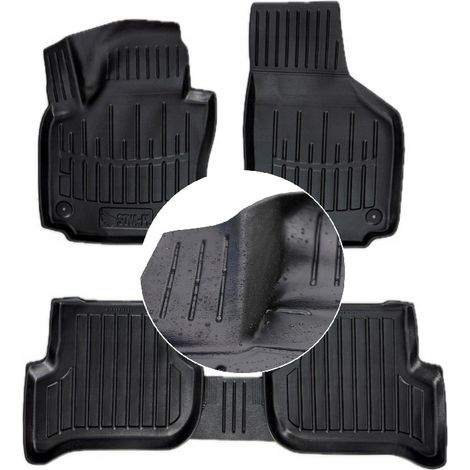 Tapis et essuie-glaces en caoutchouc pour VW Golf Plus 2005-2014 (canaux UD) (1/5)