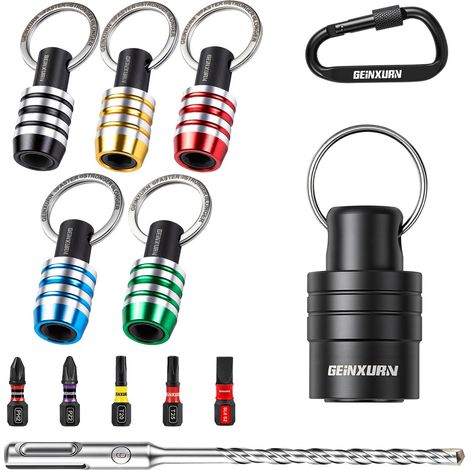 Lot de 12 porte-embouts avec tige hexagonale et SDS de 1/4", organisateur d'embouts à changement rapide avec forets SDS Plus pour marteau perforateur et embouts de visseuse pour maçonnerie (1/5)