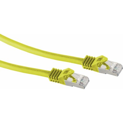 S-IMPULS Câble patch RJ45 S/FTP (PIMF), avec câble brut CAT.7, 1 m, jaune