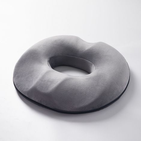 [NON UTILIZZATO] Cuscino per seduta a ciambella in poliestere, cuscino ortopedico per emorroidi, cuscino ergonomico antidecubito, per sedia da ufficio, sedia da auto, sedia a rotelle, 45 cm x 40 cm (p (1/4)