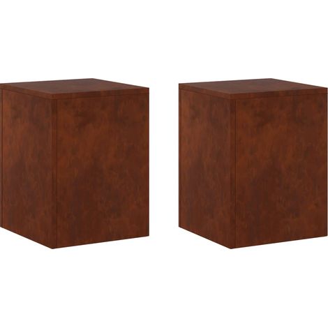 Pflanzenständer 2 pcs Rostoptik 30 x 30 x 40 cm Wetterfeststahl vidaXL