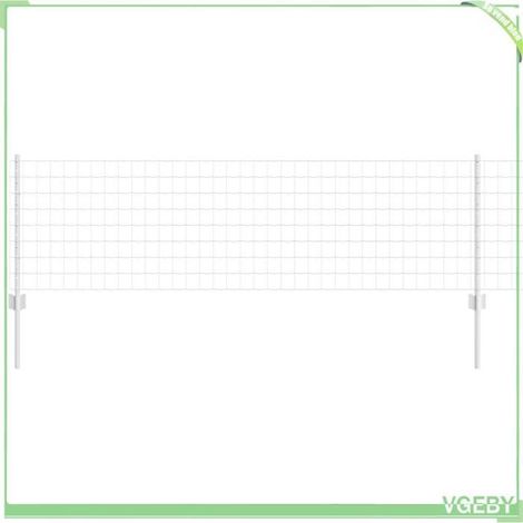 Clôture kit acier argent 5 x 0,6 m – 22 poteaux, rouleau et vis (extérieur, finition anti-rouille) (1/5)