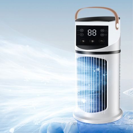 Ventilador humidificador y enfriador de aire portátil USB para oficina, refrigerado por agua, para uso en exteriores (dormitorio, oficina).