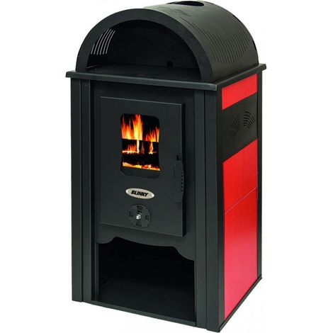 Vigor Blinky Stufa Acciaio Ginevra Fianchi Ceramica Rosso (1/4)