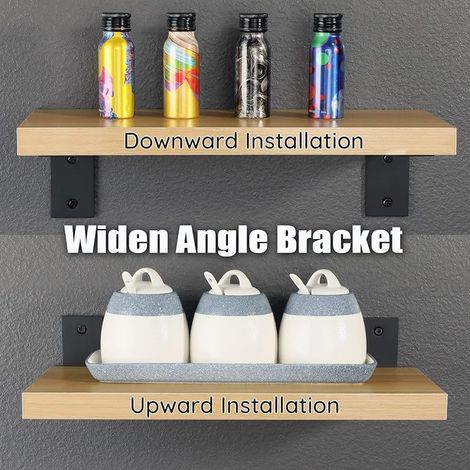 Equerre Etagere Murale Noire, Support Étagère Murale Charge Lourde Industrielle en Acier Inoxydable, Support Angle Brace en L pour Planche, 175 x 105 x 45mm, 2 Pcs (1/4)