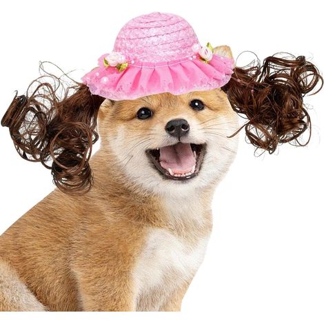 Dog Hat Cute Wig Design Funny Costume Clothes Animal Hats for (1/5)