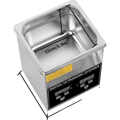 Limpiador ultrasónico, capacidad de 2 litros, temporizador digital y control de temperatura, limpiador ultrasónico de 2 litros (1/2)