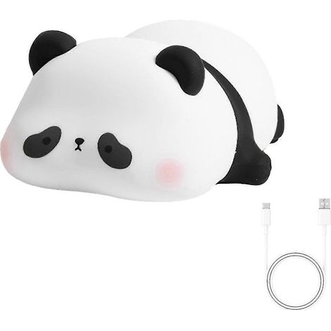 Lampe de chevet décorative en silicone, motif panda mignon, avec minuterie, commande tactile et intensité variable. (1/5)