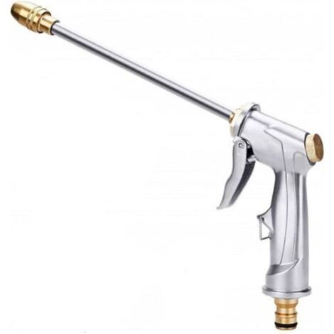 pistolet d'arrosage de jardin, douchette d'arrosage à haute pression réglable en métal, Bec de Pistolet étanches pour travaux de jardin, lavage de voiture, travaux de nettoyage (1/4)