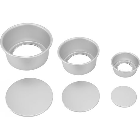 Juego de moldes redondos de aleación de aluminio para pasteles con diámetros de 4, 6 y 8 pulgadas, perfectos para fiestas, cumpleaños y Navidad. (1/5)