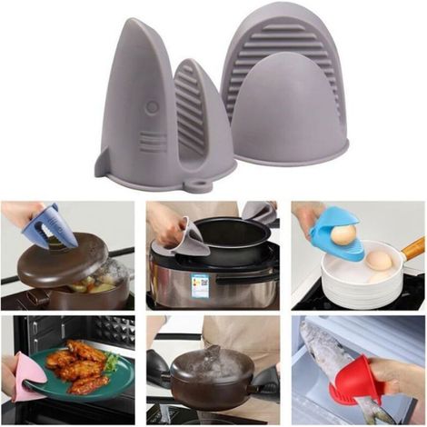 Gants De Four - Silicone Alimentaire - Résistants À La Chaleur Jusqu'à 250 °C - Antidérapants Et Imperméables - Pour Poêles Plaques Et Four - Lot De 2 (1/3)