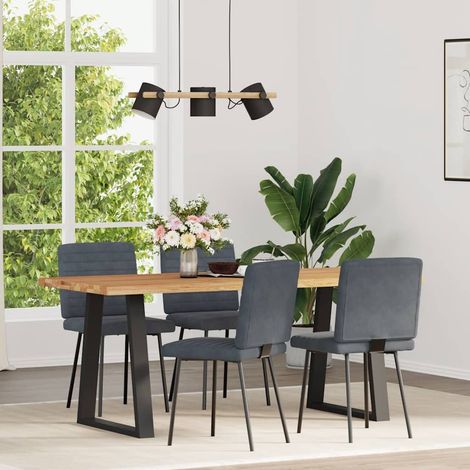 Maison Exclusive - Esszimmerstühle 4 Stk. Dunkelgrau Samt (1/5)