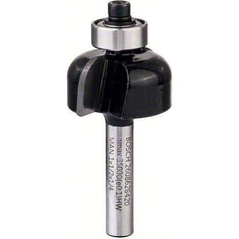 Fraise à gorge creuse, 1/4 de pouce, R1 6,3 mm, D 25,4 mm, L 12,7 mm, G 54 mm (1/4)