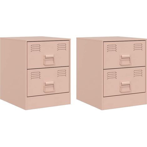 Maison Exclusive - Comodini 2 pz Rosa 34,5x39x44 cm in Acciaio