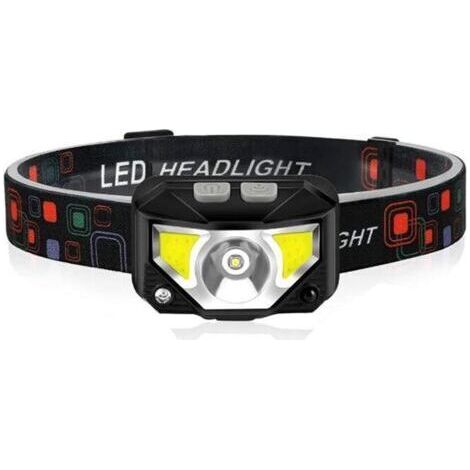 Lampe Frontale,Rechargeable USB,avec 6 Modes D'éclairage,avec Détecteur de Mouvement,Lampe Frontale COB Etanche,angle réglable de 45°,pour avec Lumière Rouge pour La Pêche/Camping/Cyclisme/Randonnée (1/4)