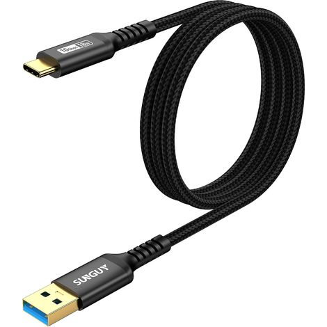 Câble USB C,1M 10Gbps Type C vers USB 3.1 Gen 2 charge rapide 3 A Compatible avec Samsung Galaxy S24, SSD, Android Auto -Noir (1/5)