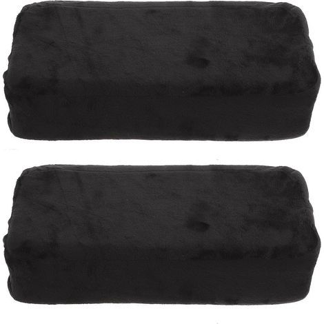 2er-Set Armlehnenkissen aus Memory-Schaum für Stühle, ultraweiche Ellbogenstützkissen mit Gurt (Schwarz) - Schwarz (1/4)