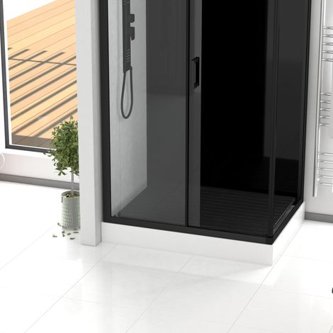 Pedana in legno composito grigio per cabina rettangolare - Dimensioni 96.5 x 65 x 3.2 cm