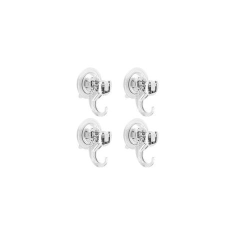 Lot de 4 ventouses avec crochet pour maison, salle de bain, douche, cuisine, maison, verre, crochets pour rideaux pour carrelage, porte douche à suspendre 2 kg transparent (1/5)