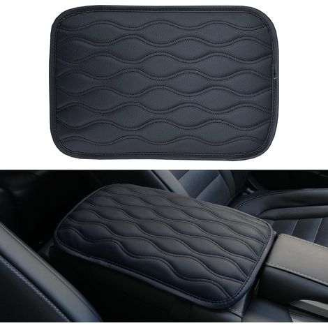 Tapete para consola central de coche, funda universal impermeable para caja de asiento, accesorio interior, compatible con la mayoría de vehículos, SUV y camionetas. Protector de cuero para coche (neg (1/5)