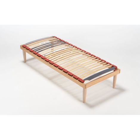 EVERGREENWEB Rete singola 90x195 cm a Doghe Basculanti in Legno Faggio Ortopedica con Ammortizzatori Regolatori di Rigidit… Rinforzata + 4 Piedi Smontabili per Tutti Letti e Materassi - Offerta (1/4)