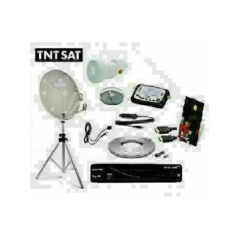 PACK SATELLITE CAMPING TNTSAT Trepied + Parabole pliable + R
