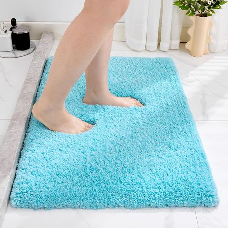 Tapis de bain absorbant antibactérien à ions argent Ag+, épais 3,5 cm, poils denses 200%, antidérapant et à séchage rapide, plusieurs tailles et coloris