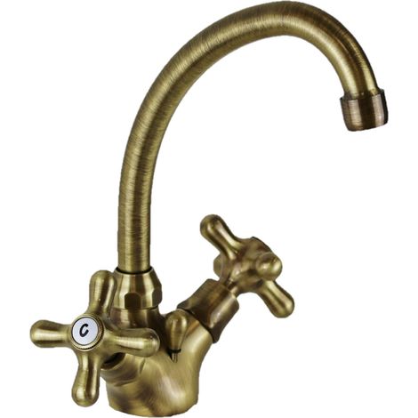 Rubinetto lavabo monoforo con canna orientabile bronzato Paffoni serie Iris IRV077BR  Ottone - Bronzato